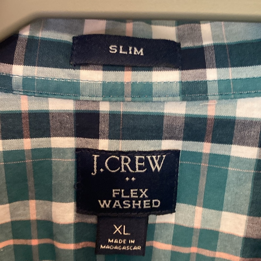 J. Crew Men's Green Plaid Shirt XL slim fit - Picture 2 of 5